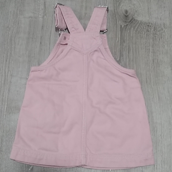Baby Gap pink jean denim pinafore jumper 12-18 mo' - Picture 2 of 5